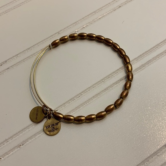 Alex and Ani Bronze Beaded Coil Bracelet - Picture 2 of 3